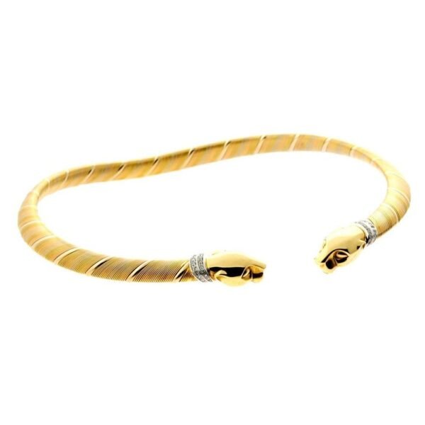 Cartier Panthere Diamond Gold Choker Necklace - Image 2