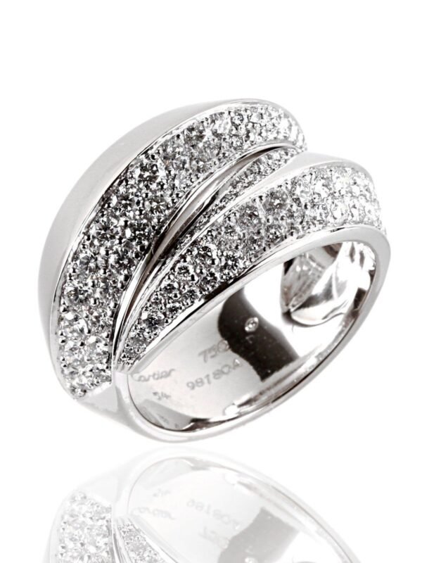 Cartier Panthere Diamond Ring 18k White Gold - Image 3