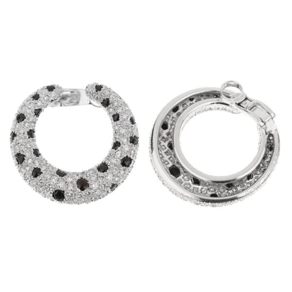 Cartier Panthere Onyx Diamond Platinum Hoop Earrings - Image 3