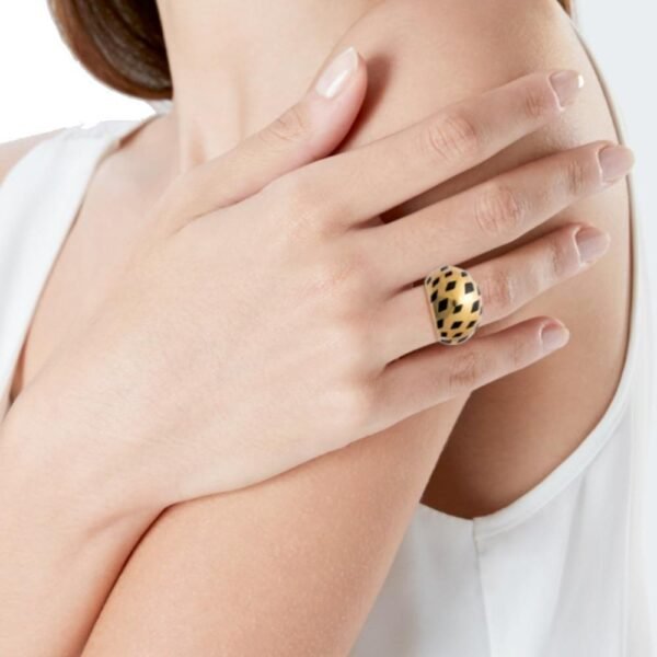 Cartier Panthere Vintage Bombe Cocktail Yellow Gold Ring Sz 6 - Image 2