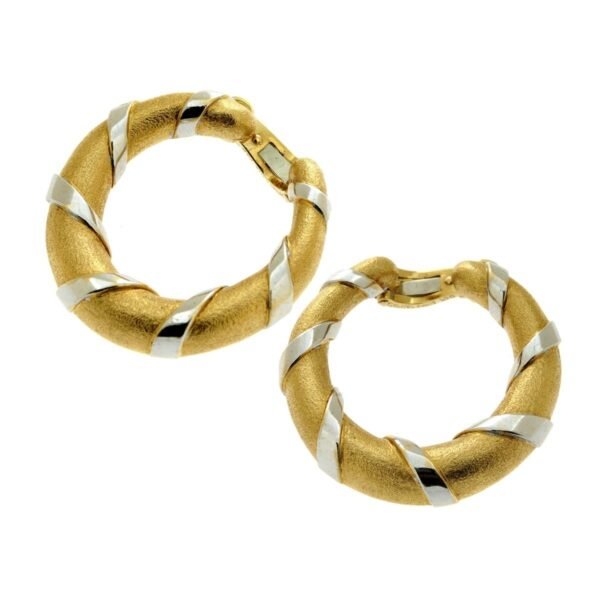 Cartier Paris 18k Yellow & Yellow Gold Hoop Earrings