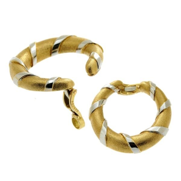 Cartier Paris 18k Yellow & Yellow Gold Hoop Earrings - Image 2