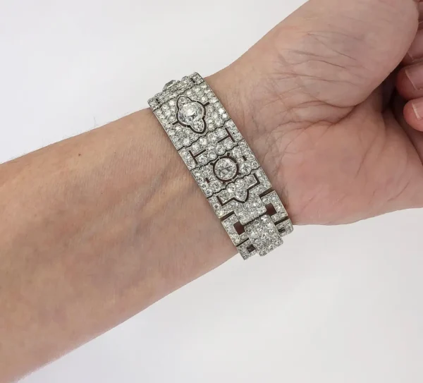 Cartier Paris Art Deco Diamond Platinum Strap Bracelet - Image 4