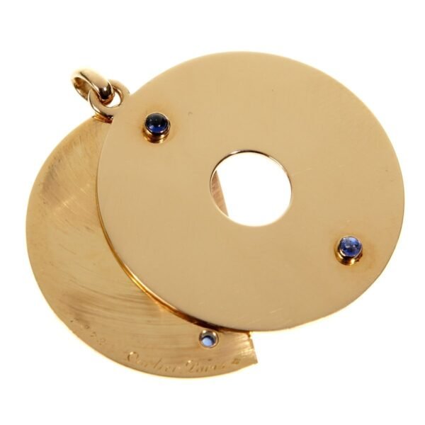Cartier Paris Cigarillo Cutter Sapphire Yellow Gold Pendant - Image 2