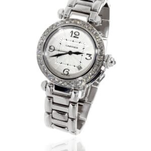 Cartier Pasha Diamond Watch in 18k White Gold WJ1116M9