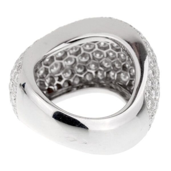 Cartier Pave Diamond White Gold Cocktail Ring Size 6 - Image 3