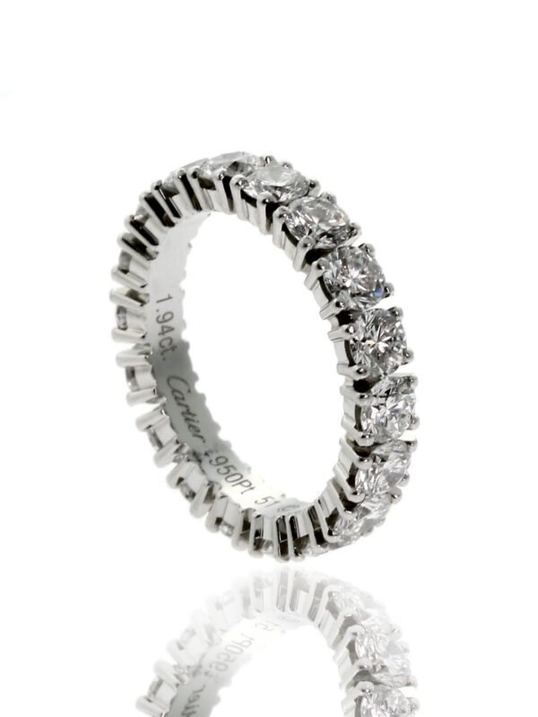 Cartier Platinum Diamond Eternity Wedding Band Ring 1.94Ct Sz 51 - Image 2