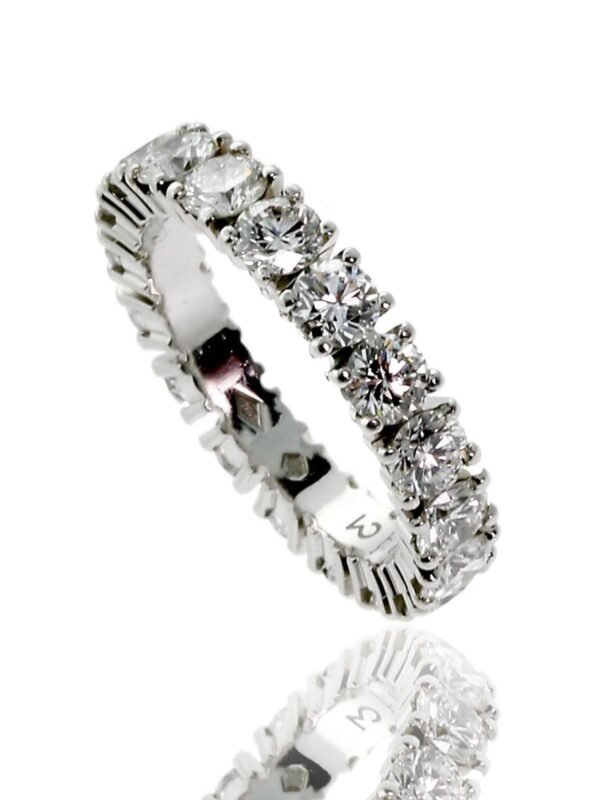 Cartier Platinum Diamond Eternity Wedding Band Ring 1.94Ct Sz 51 - Image 4