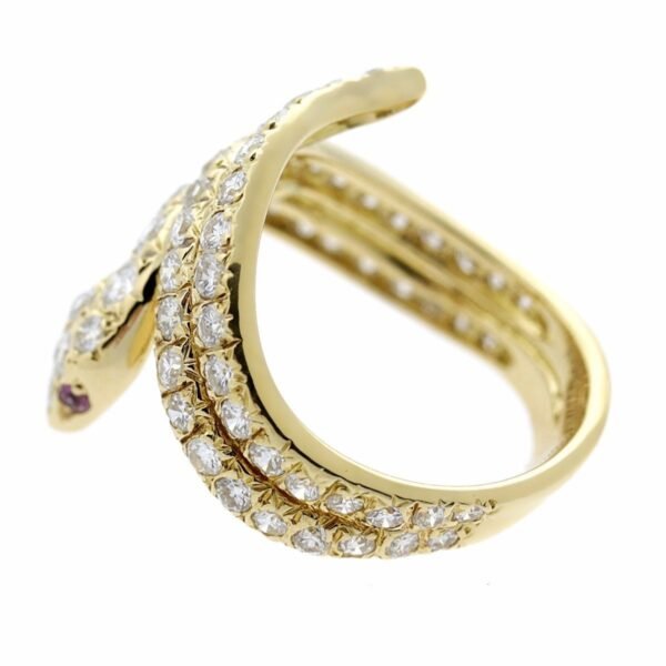 Cartier Snake Diamond Gold Ring - Image 2