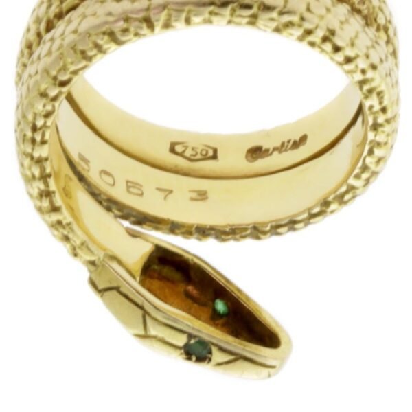Cartier Snake Emerald Gold Ring - Image 3