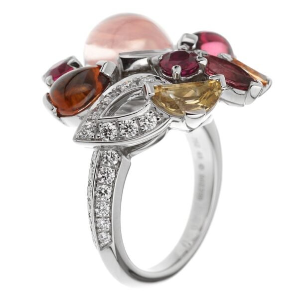 Cartier Sorbet Diamond White Gold Cocktail Ring Sz 4 1/4 - Image 2