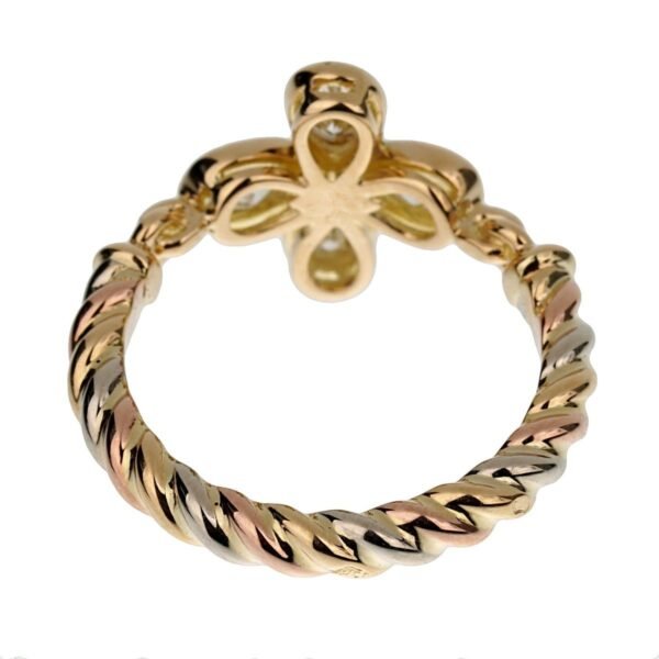 Cartier Tri Color Gold Pear Shaped Diamond Cocktail Ring - Image 3