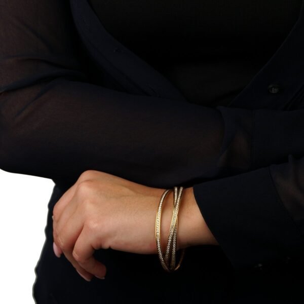 Cartier Trinity 6.45ct Full Diamond Yellow Gold Bangle Bracelet - Image 3