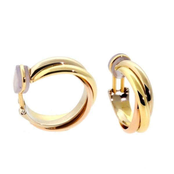 Cartier Trinity Medium Hoop Gold Earrings - Image 2
