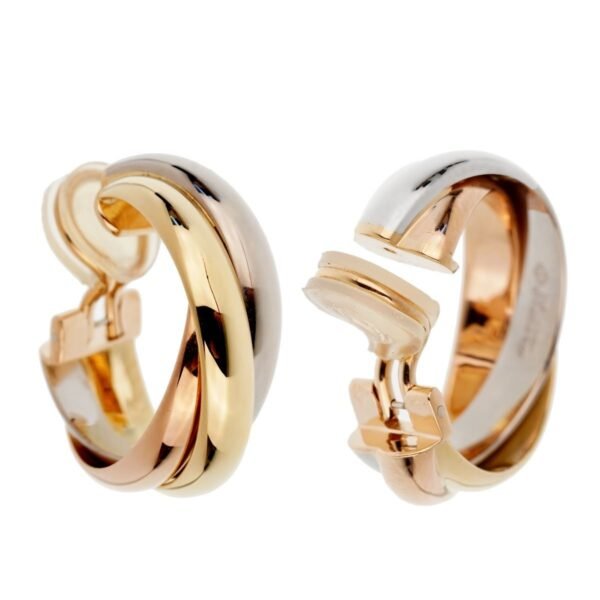 Cartier Trinity Vintage Gold Clip On Earrings - Image 2