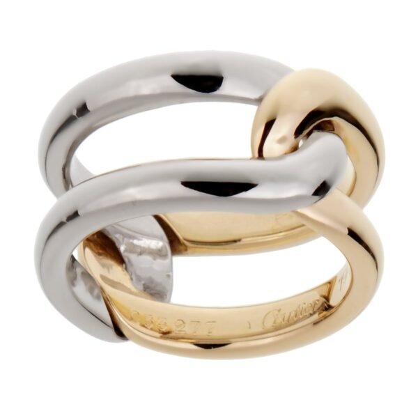 Cartier Vintage Interlocking Gold Band Ring - Image 3