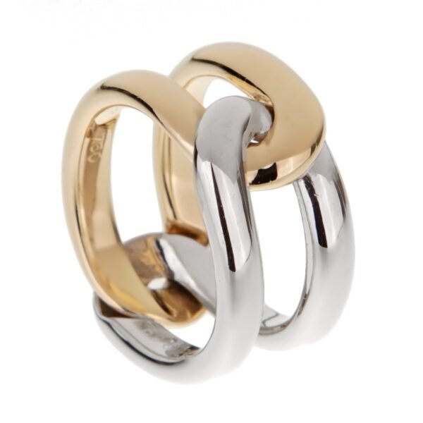 Cartier Vintage Interlocking Gold Band Ring - Image 2
