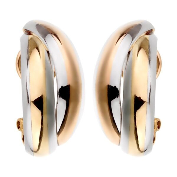 Cartier Vintage Trinity Rose Yellow Gold Stainless Steel Earrings
