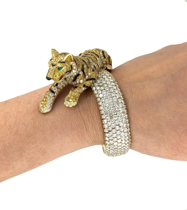 Cartier Vivid Yellow White Diamond Panther Watch - Image 8