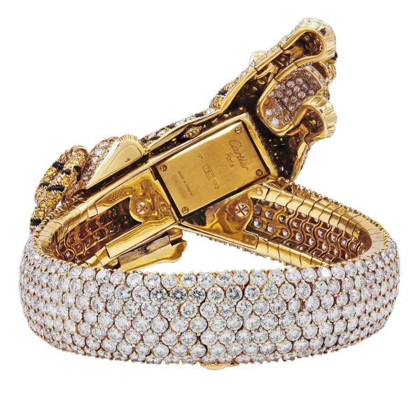 Cartier Vivid Yellow White Diamond Panther Watch - Image 6