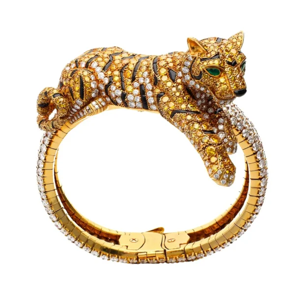 Cartier Vivid Yellow White Diamond Panther Watch - Image 3