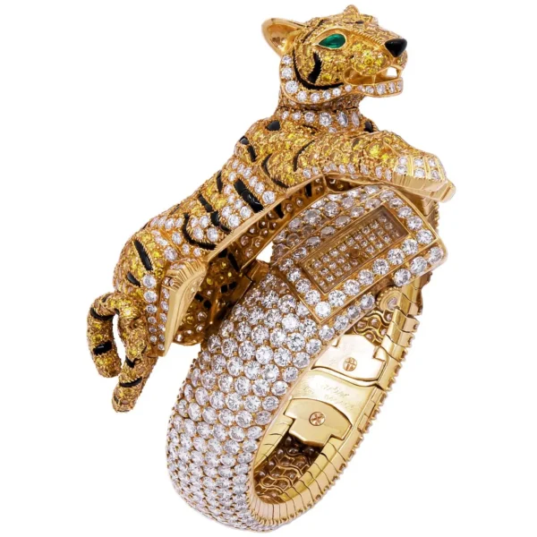 Cartier Vivid Yellow White Diamond Panther Watch - Image 2