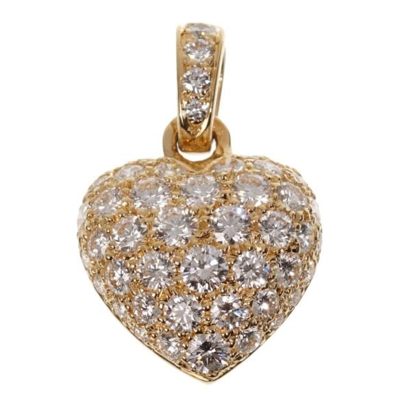 Cartier Yellow Gold Diamond Heart Pendant Necklace - Image 2