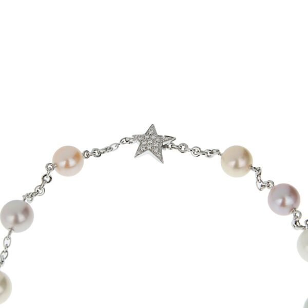 Chanel Camellia and Comete Motif Pearl Diamond White Gold Necklace - Image 3