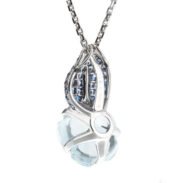 Chanel Camellia Sapphire White Gold Pendant Necklace - Image 2