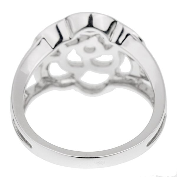 Chanel Camellia White Gold Diamond Cocktail Ring - Image 3
