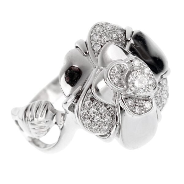 Chanel Camellia Gold Diamond Ring - Image 2