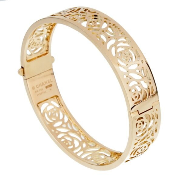 Chanel Camellia Yellow Gold Ajoure Bracelet - Image 2