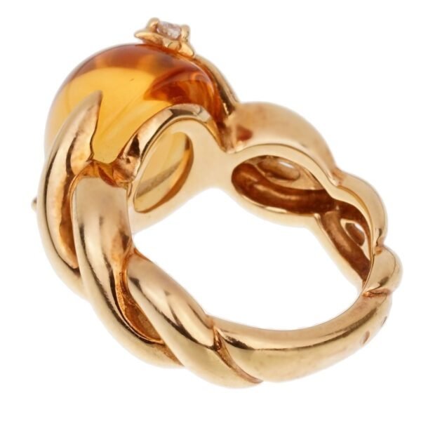Chanel Comete Diamond Citrine Yellow Gold Ring Sz 6 1/4 - Image 3