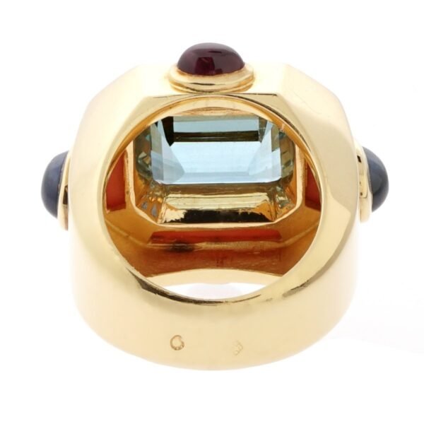 Chanel Coral Topaz Yellow Gold Cocktail Ring - Image 3