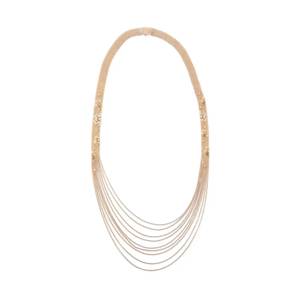 Chanel Gold and Diamond Camellia Multi Strand Flapper Necklace - Image 5