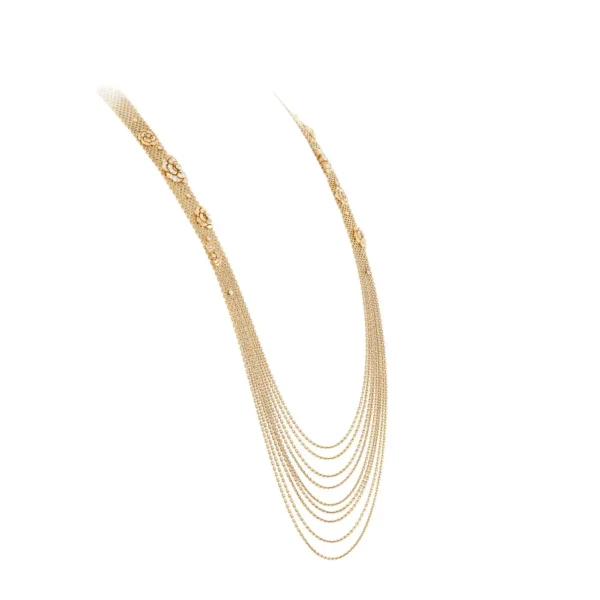 Chanel Gold and Diamond Camellia Multi Strand Flapper Necklace - Image 2