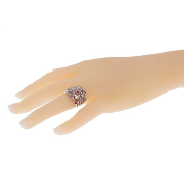 Chanel Pink Sapphire Diamond White Gold Ring - Image 5