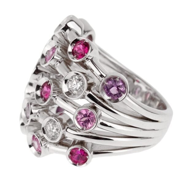 Chanel Pink Sapphire Diamond White Gold Ring