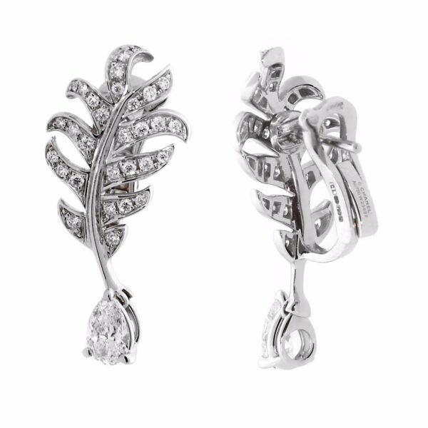 Chanel Plume De Chanel Diamond Earrings - Image 2