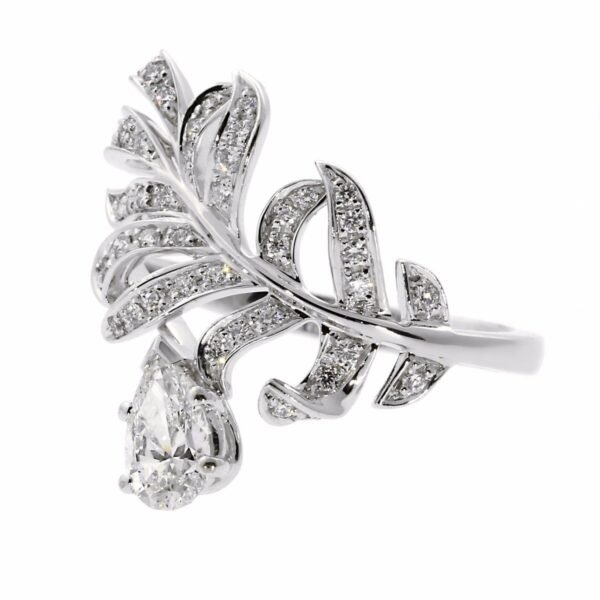 Chanel Plume Diamond Gold Cocktail Ring - Image 2