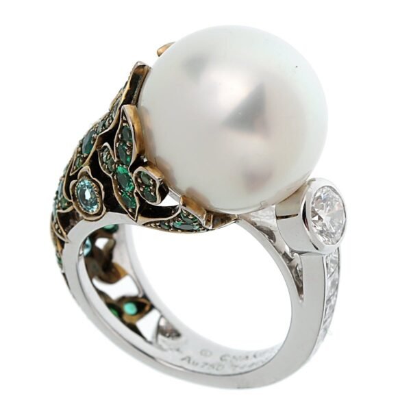 Chanel South Sea Pearl Tourmaline Diamond Ring - Image 2
