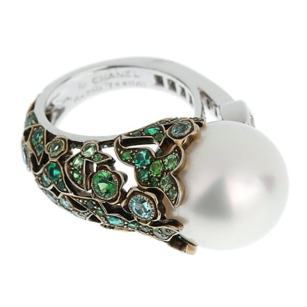 Chanel South Sea Pearl Tourmaline Diamond Ring - Image 4