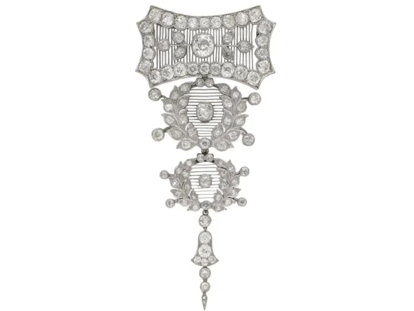 Child and Child Rare Magnificent Diamond Platinum Pendant Brooch, circa 1900
