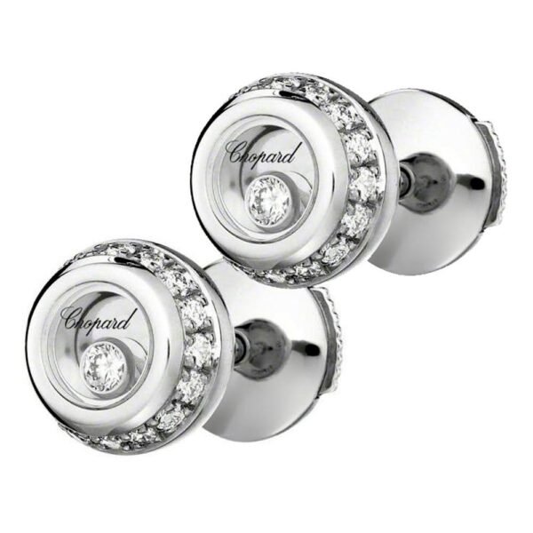 Chopard Miss Happy Diamond White Gold Stud Earrings