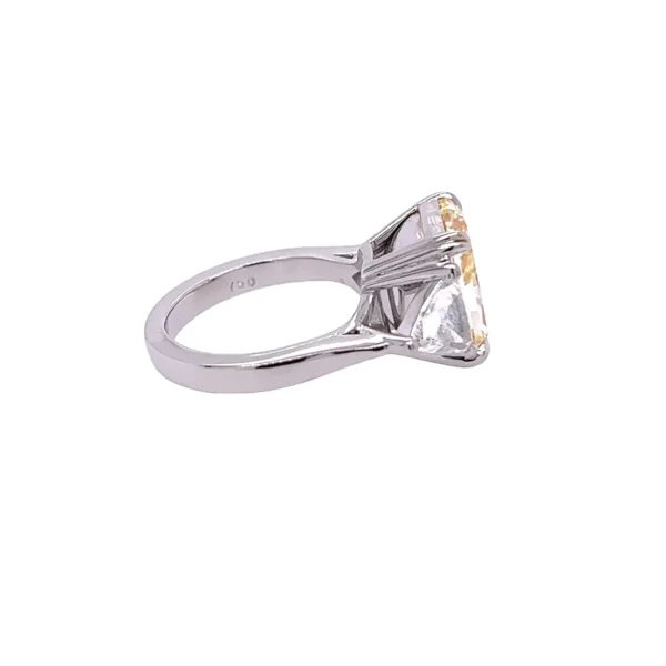 David Rosenberg 5.68 ct Fancy Light Yellow Radiant GIA Diamond Engagement Ring - Image 5