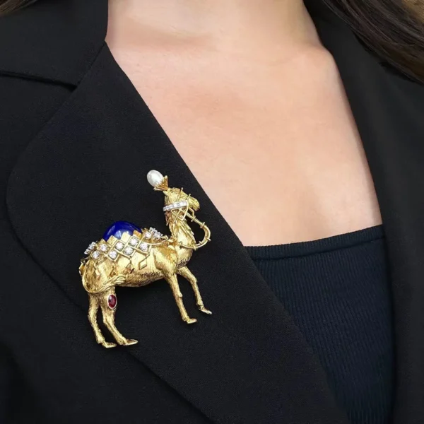 Diamond and Lapis Lazuli Camel Brooch Jean Schlumberger for Tiffany & Co. - Image 5