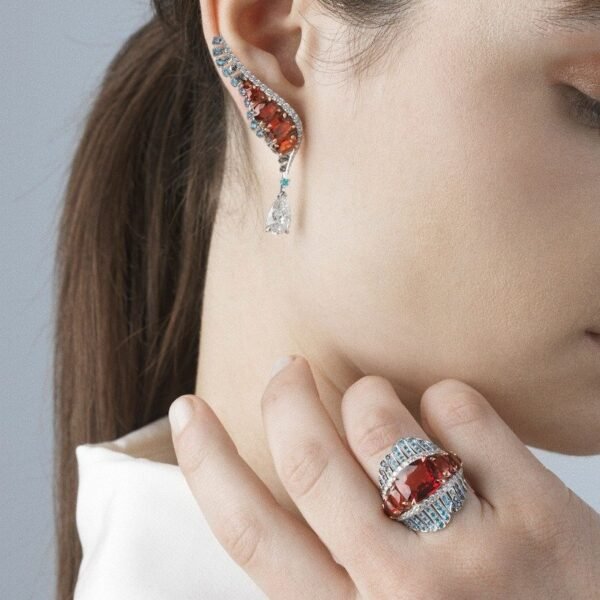 Buy Chaumet Escales Earrings - White and rose gold, diamonds, red spinels - Image 3