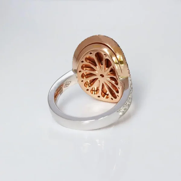 Fancy Yellow Pear Shape Rose-Cut Diamond Pink, Blue Diamond Ring GIA Cert. 3 Ct. - Image 10