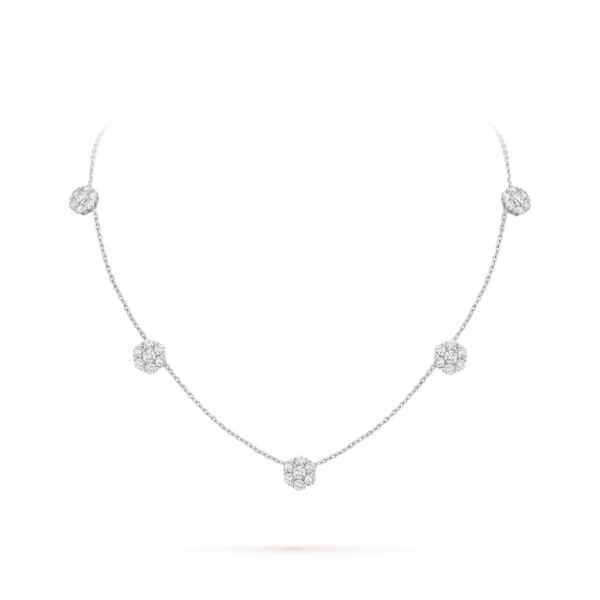 Fleurette necklace 5 flowers For Sale