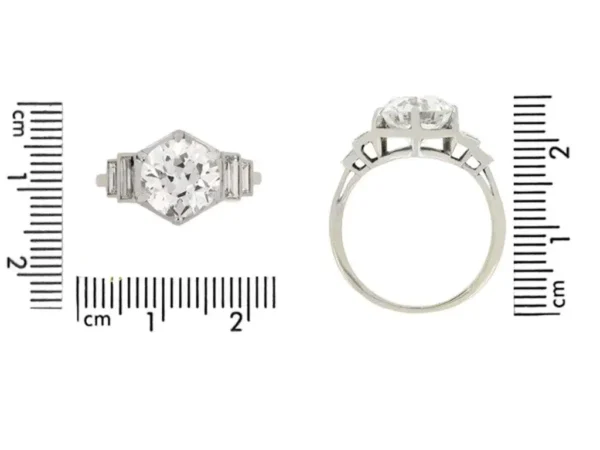 French Solitaire Diamond Engagement Ring with Diamond Set Shoulders - Image 4